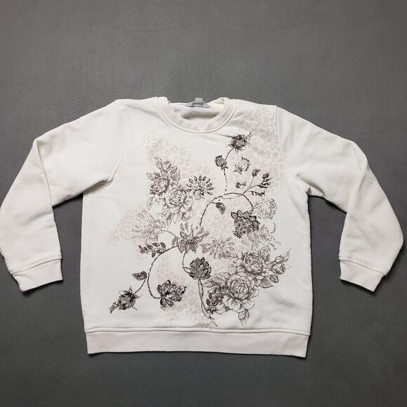 Northern Reflections Vintage Flower Rose rhinestone Sweatshirt sz M Petite - Picture 1 of 12